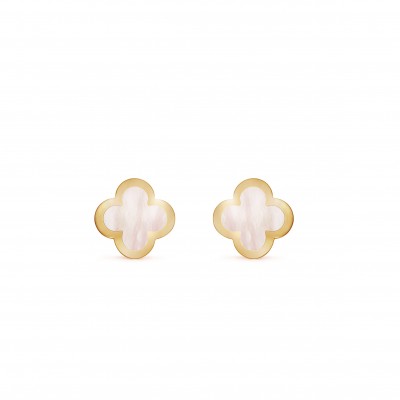 VAN CLEEF ARPELS PURE ALHAMBRA EARSTUDS - YELLOW GOLD, MOTHER-OF-PEARL  VCARA38800